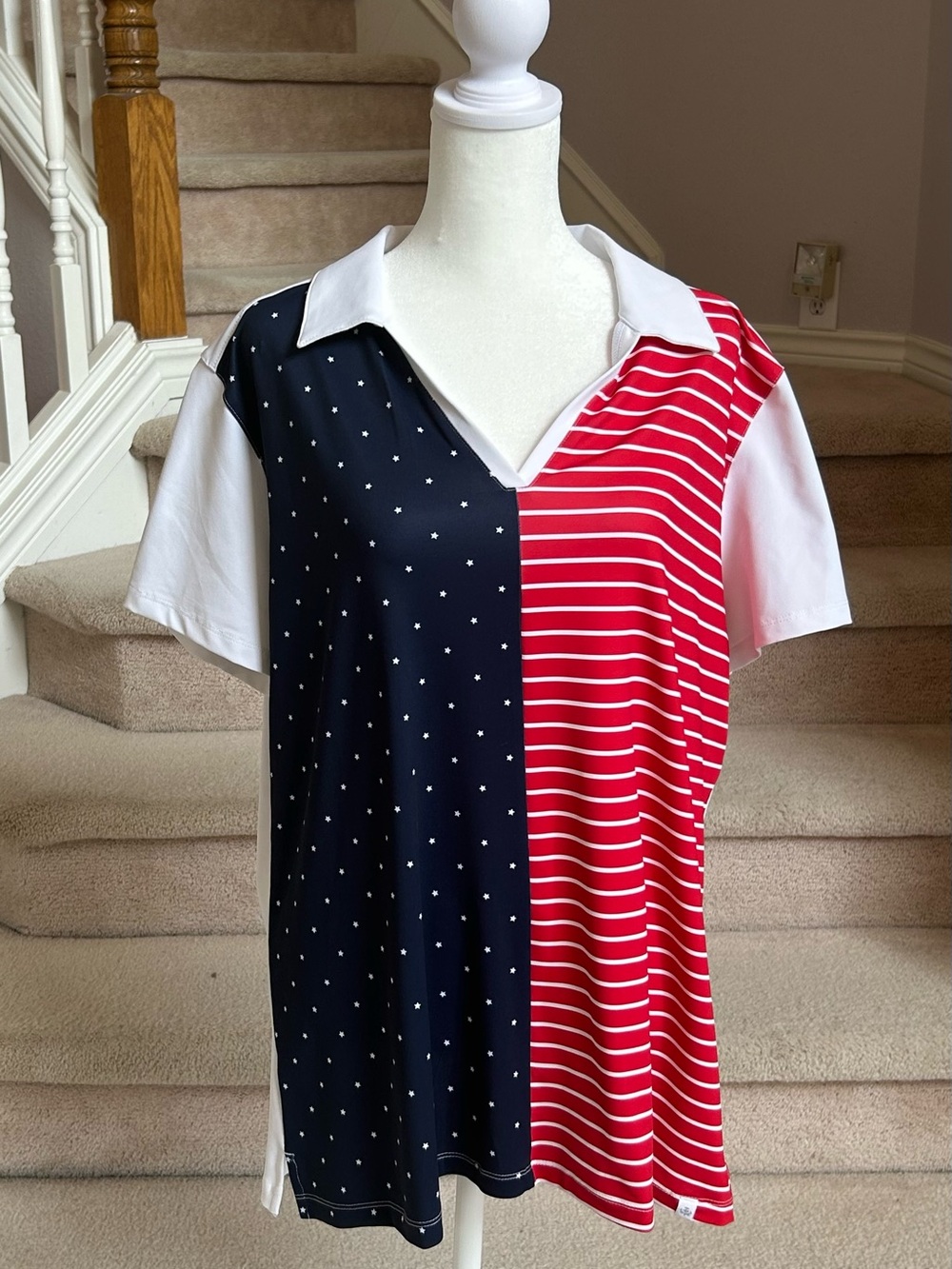 Lady Hagen Stars and Stripes Golf Polo  Size XXL NWT